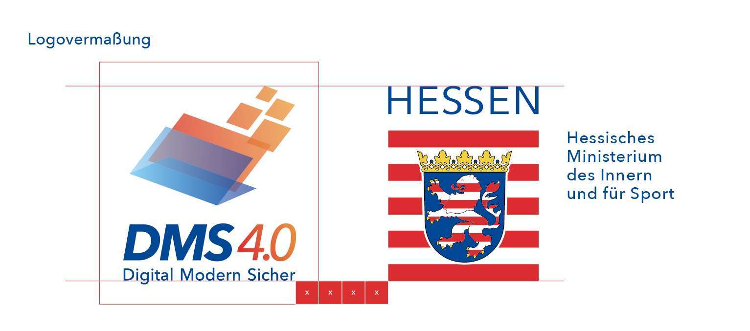 Logodesign: Digitaler Wandel für das Land Hessen 7 DBF DMS4.0 DigitalerWandel Logodesign Hessen Varianten vermassung