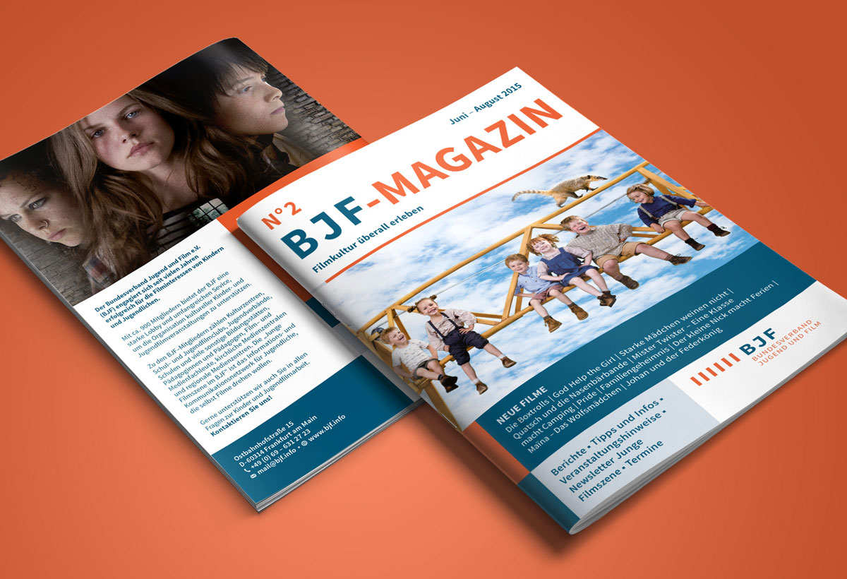 Corporate Design, Implementierung – BJF Bundesverband Jugend und Film 6 Magazin Design, Editorial und Cover Gestaltung