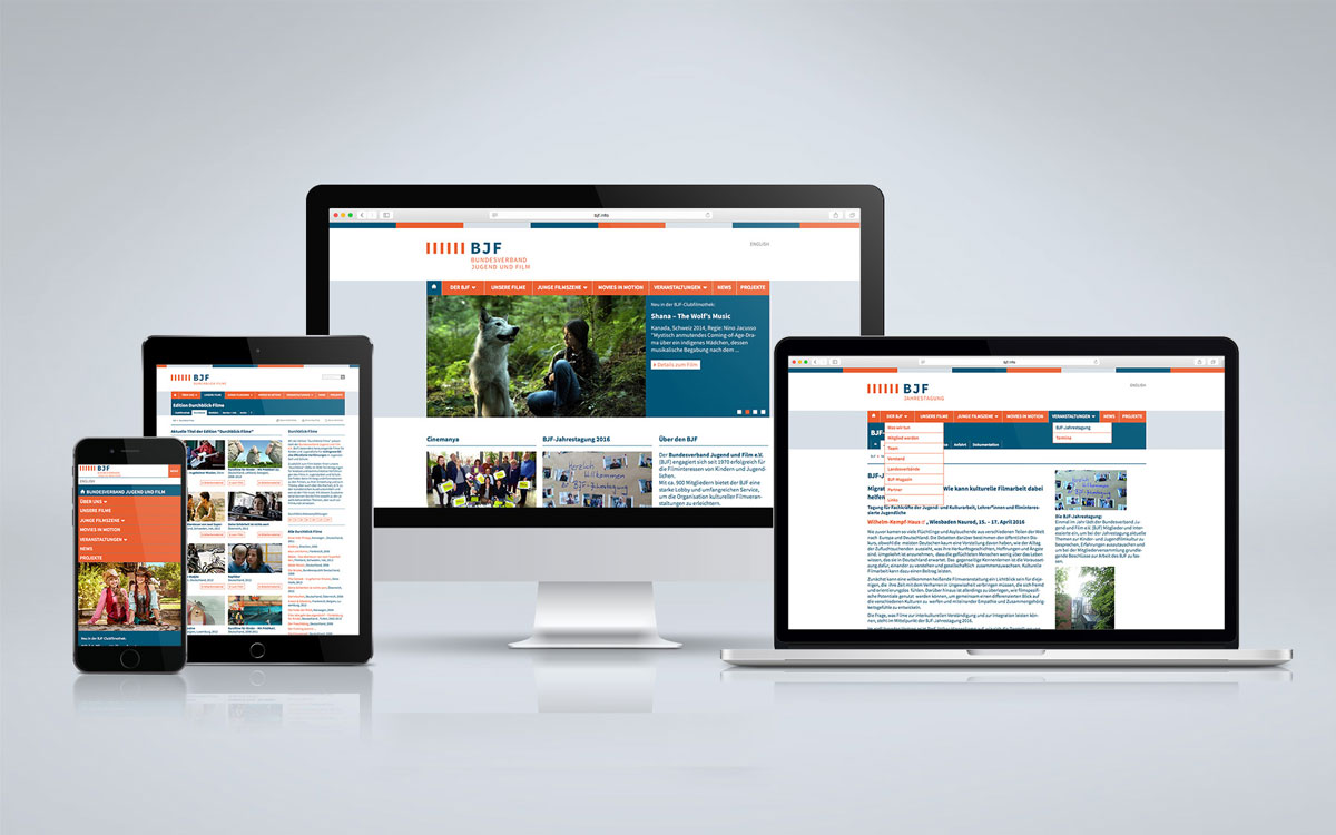 Corporate Design, Implementierung – BJF Bundesverband Jugend und Film 11 Responsive Webdesign