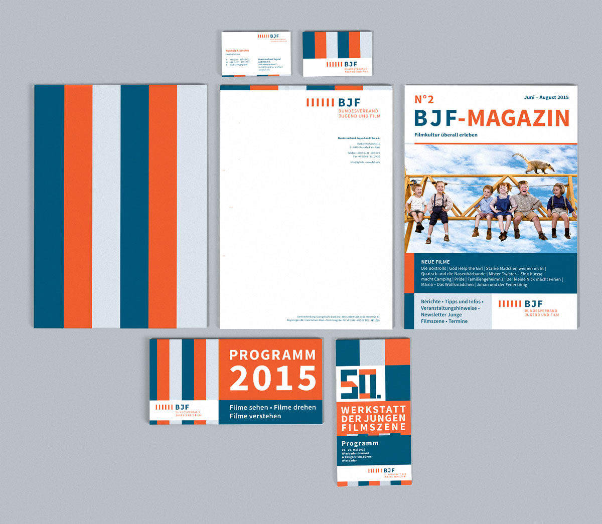 Corporate Design, Implementierung – BJF Bundesverband Jugend und Film 5 Print, Geschäftsausstattung BJF Bundesverband für Jugend und Film