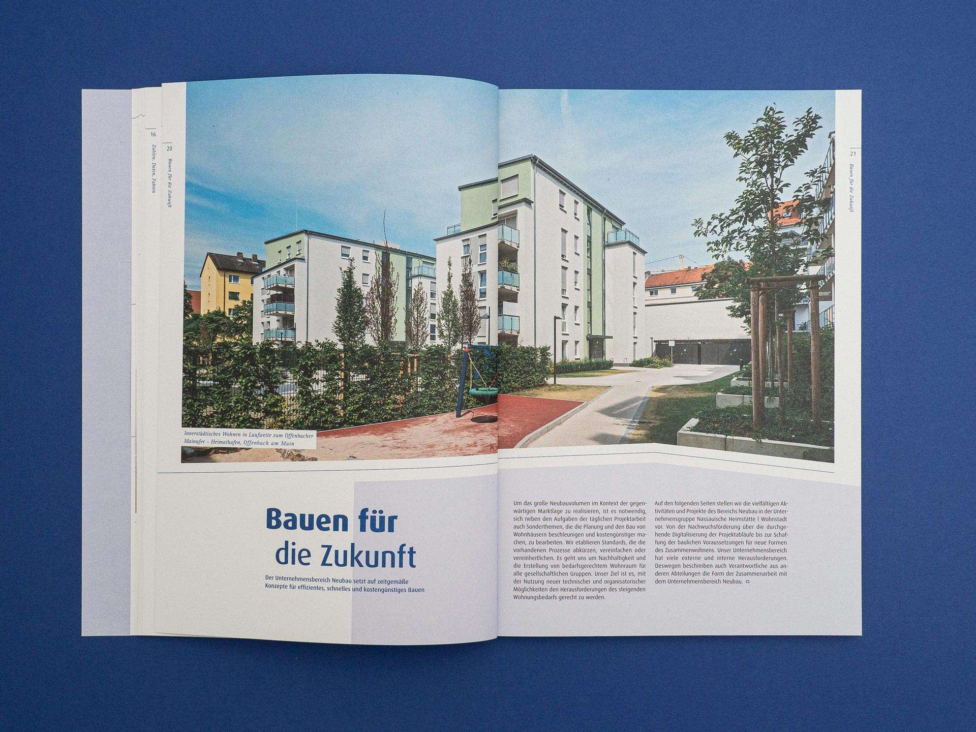 Wohnungsbau für alle – Unternehmensgruppe Nassauische Heimstätte I Wohnstadt 16 nh broschuere neubau wohnungsbau doppelseite 20 21