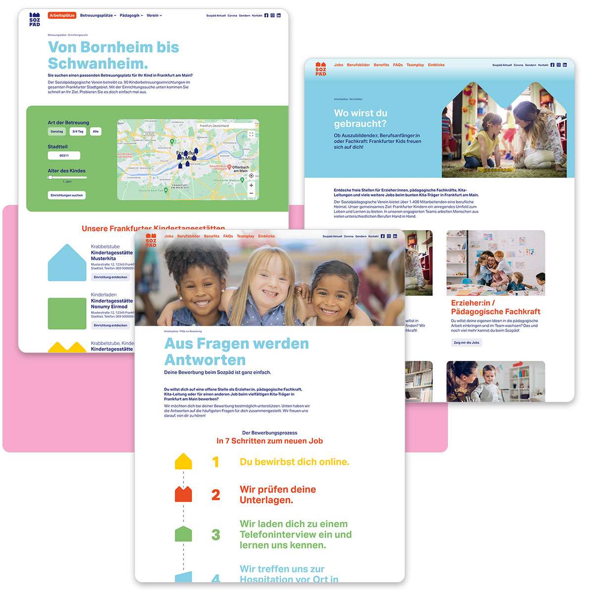 Corporate Design & Web-Relaunch für den Sozialpädagogischen Verein 12 dbf design case sozpaed web design desktop 3screens