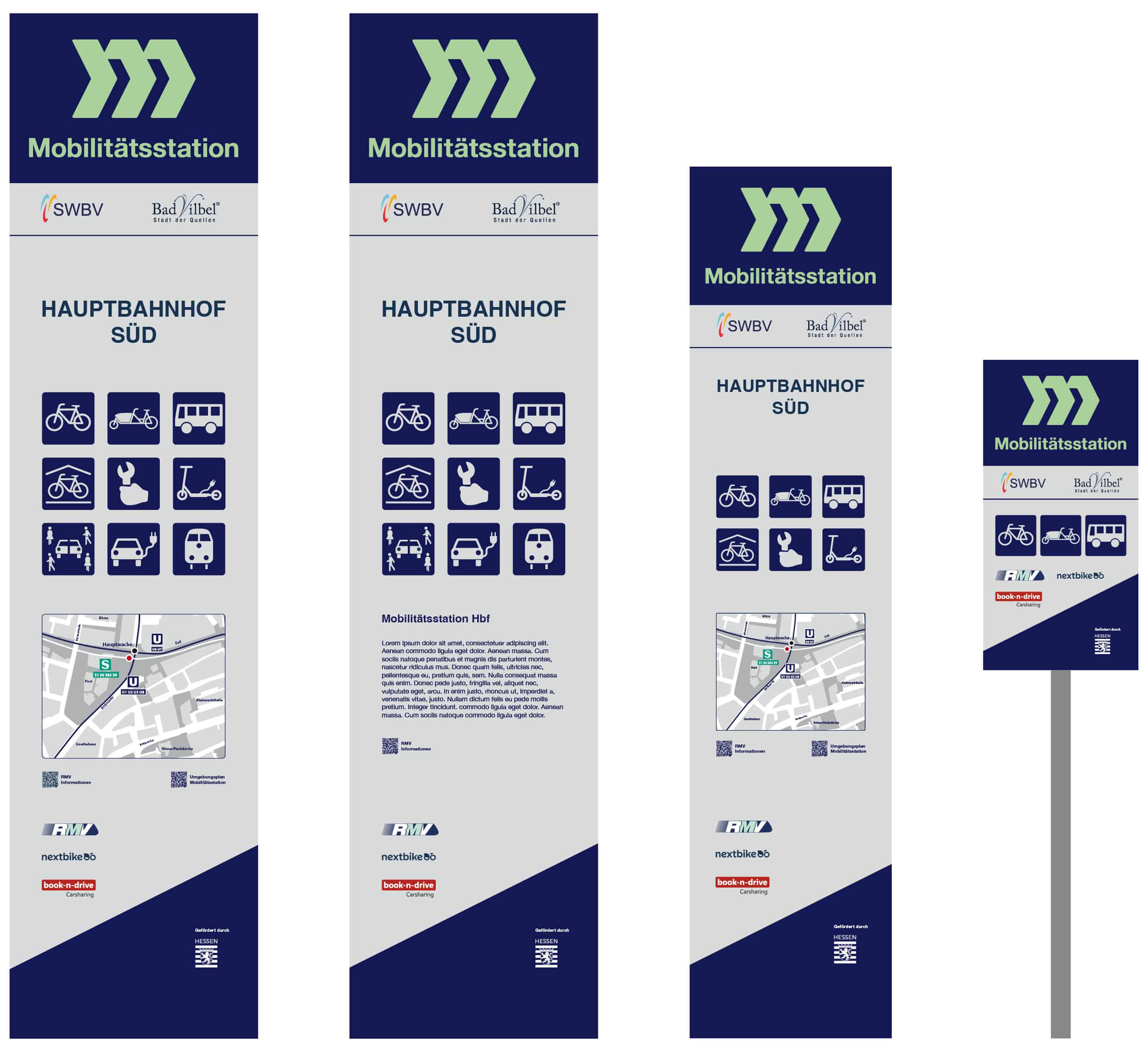 Logo und Corporate Design für Mobilitätsstationen – Regionalverband FrankfurtRheinMain 3 15 dbf Mobilitaetsstationen Stelen